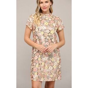 Fate Gold Sequin Mini Dress, Women's size Small